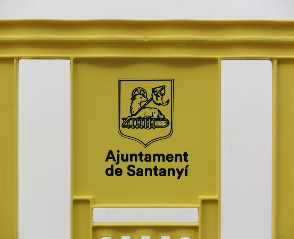 Serigrafía personalizada para una valla de plástico peatonal